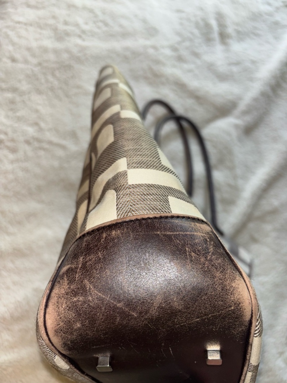 Bally Cream and Brown Tote Bag - Picture 6 of 12